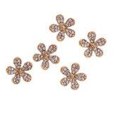 Maxbell 5Pcs Daisy Alloy Rhinestone Flatback Craft Button Scrapbooking Embellishment