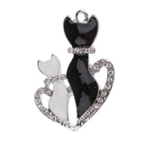 Maxbell 3 Piece DIY Enamel Rhinestone Cat Charms Pendants Jewelry Making Findings
