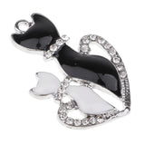 Maxbell 3 Piece DIY Enamel Rhinestone Cat Charms Pendants Jewelry Making Findings