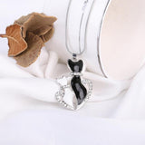 Maxbell 3 Piece DIY Enamel Rhinestone Cat Charms Pendants Jewelry Making Findings