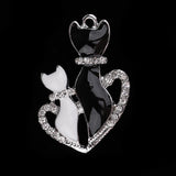 Maxbell 3 Piece DIY Enamel Rhinestone Cat Charms Pendants Jewelry Making Findings