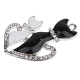 Maxbell 3 Piece DIY Enamel Rhinestone Cat Charms Pendants Jewelry Making Findings