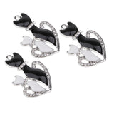 Maxbell 3 Piece DIY Enamel Rhinestone Cat Charms Pendants Jewelry Making Findings