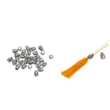 Maxbell 60 Pieces Alloy Plated Filigree Evil Eye Caps Focal Tassel End Caps Bead Cap