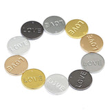 Maxbell 20 Pieces Mixed Metal Flat Circle Blank Coin Stamping Charms Tag Pendants