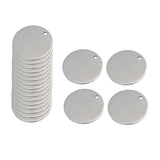 Maxbell 40x Round Stainless Steel Tag Findings Pet Identification Metal Blanks 6mm
