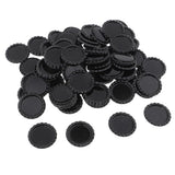 Maxbell 200 Pieces Black White Flattened Bottle Caps for DIY Hair Bows Craft 25mm