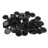 Maxbell 200 Pieces Black White Flattened Bottle Caps for DIY Hair Bows Craft 25mm