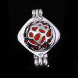 1 Piece Pearl Beads Cage Charms Locket Pendant Settings for DIY Necklace #2