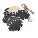 Maxbell 10 Pieces 80x58mm Gift Tags Wood Cloud Shapes Signs with String Wedding Craft Hang Tags Mini Hanging Wooden Blackboard Valentine's Day Gift Party Supplies - Aladdin Shoppers