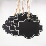 Maxbell 10 Pieces 80x58mm Gift Tags Wood Cloud Shapes Signs with String Wedding Craft Hang Tags Mini Hanging Wooden Blackboard Valentine's Day Gift Party Supplies - Aladdin Shoppers