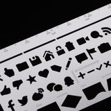 Maxbell 1Pc Metal Hollow Letters Ruler Multi Function Hand Accounts Drawing Template