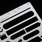 Maxbell 1Pc Metal Hollow Letters Ruler Multi Function Hand Accounts Drawing Template