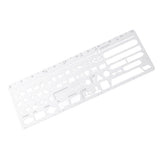 Maxbell 1Pc Metal Hollow Letters Ruler Multi Function Hand Accounts Drawing Template