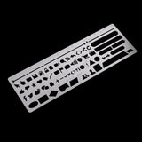 Maxbell 1Pc Metal Hollow Letters Ruler Multi Function Hand Accounts Drawing Template