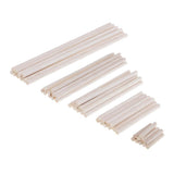 Maxbell 40 Pieces 4 Sizes Balsa Wood Unfinished Wood Round Stick Dowel Rod DIY Craft