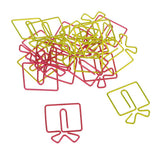 Maxbell 20 Pieces Multicolor Metal Christmas Gift Shape Paper Clips Office Bookmarks