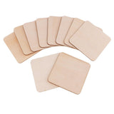 Maxbell 25 Pieces 50mm 80mm 120mm Blank Wood Square Plaque Unfinished Wooden Shapes