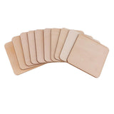 Maxbell 25 Pieces 50mm 80mm 120mm Blank Wood Square Plaque Unfinished Wooden Shapes