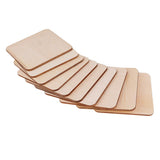 Maxbell 25 Pieces 50mm 80mm 120mm Blank Wood Square Plaque Unfinished Wooden Shapes