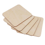 Maxbell 25 Pieces 50mm 80mm 120mm Blank Wood Square Plaque Unfinished Wooden Shapes