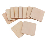 Maxbell 25 Pieces 50mm 80mm 120mm Blank Wood Square Plaque Unfinished Wooden Shapes