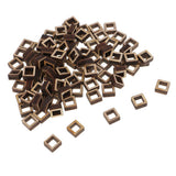 Maxbell 140 Pieces Unfinished Wood Hollow Square Wooden Pieces for Craft 10/20/40mm