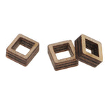 Maxbell 140 Pieces Unfinished Wood Hollow Square Wooden Pieces for Craft 10/20/40mm