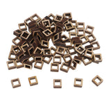Maxbell 140 Pieces Unfinished Wood Hollow Square Wooden Pieces for Craft 10/20/40mm