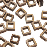 Maxbell 140 Pieces Unfinished Wood Hollow Square Wooden Pieces for Craft 10/20/40mm