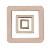 Maxbell 140 Pieces Unfinished Wood Hollow Square Wooden Pieces for Craft 10/20/40mm