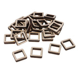 Maxbell 140 Pieces Unfinished Wood Hollow Square Wooden Pieces for Craft 10/20/40mm