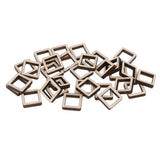 Maxbell 140 Pieces Unfinished Wood Hollow Square Wooden Pieces for Craft 10/20/40mm