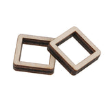 Maxbell 140 Pieces Unfinished Wood Hollow Square Wooden Pieces for Craft 10/20/40mm