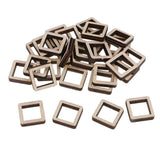 Maxbell 140 Pieces Unfinished Wood Hollow Square Wooden Pieces for Craft 10/20/40mm