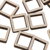 Maxbell 140 Pieces Unfinished Wood Hollow Square Wooden Pieces for Craft 10/20/40mm