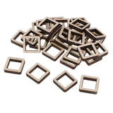 Maxbell 140 Pieces Unfinished Wood Hollow Square Wooden Pieces for Craft 10/20/40mm
