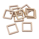 Maxbell 140 Pieces Unfinished Wood Hollow Square Wooden Pieces for Craft 10/20/40mm