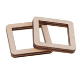 Maxbell 140 Pieces Unfinished Wood Hollow Square Wooden Pieces for Craft 10/20/40mm