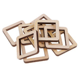 Maxbell 140 Pieces Unfinished Wood Hollow Square Wooden Pieces for Craft 10/20/40mm