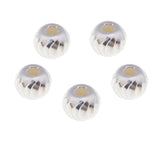 Maxbell 5 Pcs S925 Sterling Silver Spacer Loose Beads for DIY Jewelry Bracelet 5mm