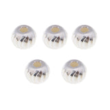 Maxbell 5 Pcs S925 Sterling Silver Spacer Loose Beads for DIY Jewelry Bracelet 5mm