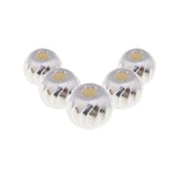 Maxbell 5 Pcs S925 Sterling Silver Spacer Loose Beads for DIY Jewelry Bracelet 5mm