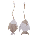 Maxbell 4Piece Wooden Ocean Fish Hanging Pendant for Christmas Tree Decoration Gifts