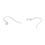 Maxbell 100 Pieces White K Plated Earwire Ball Dot French Wire Earring Hook Findings