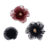Maxbell 6 Pcs Gauze Flowers Flatbacks Buttons Embellishments DIY Crafts Decoration
