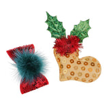 Maxbell Christmas Ribbon Bows Appliques DIY Baby Hair Bows 4pcs 40x55mm - 60x70mm