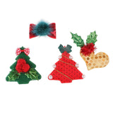 Maxbell Christmas Ribbon Bows Appliques DIY Baby Hair Bows 4pcs 40x55mm - 60x70mm
