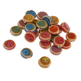 Maxbell 60 Pieces Round Flat Spacer Beads Porcelain Ceramics Bead for Jewelry Making