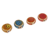 Maxbell 60 Pieces Round Flat Spacer Beads Porcelain Ceramics Bead for Jewelry Making